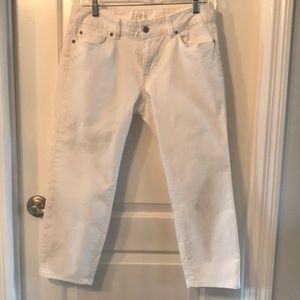 Ann Taylor loft modern cropped white jeans